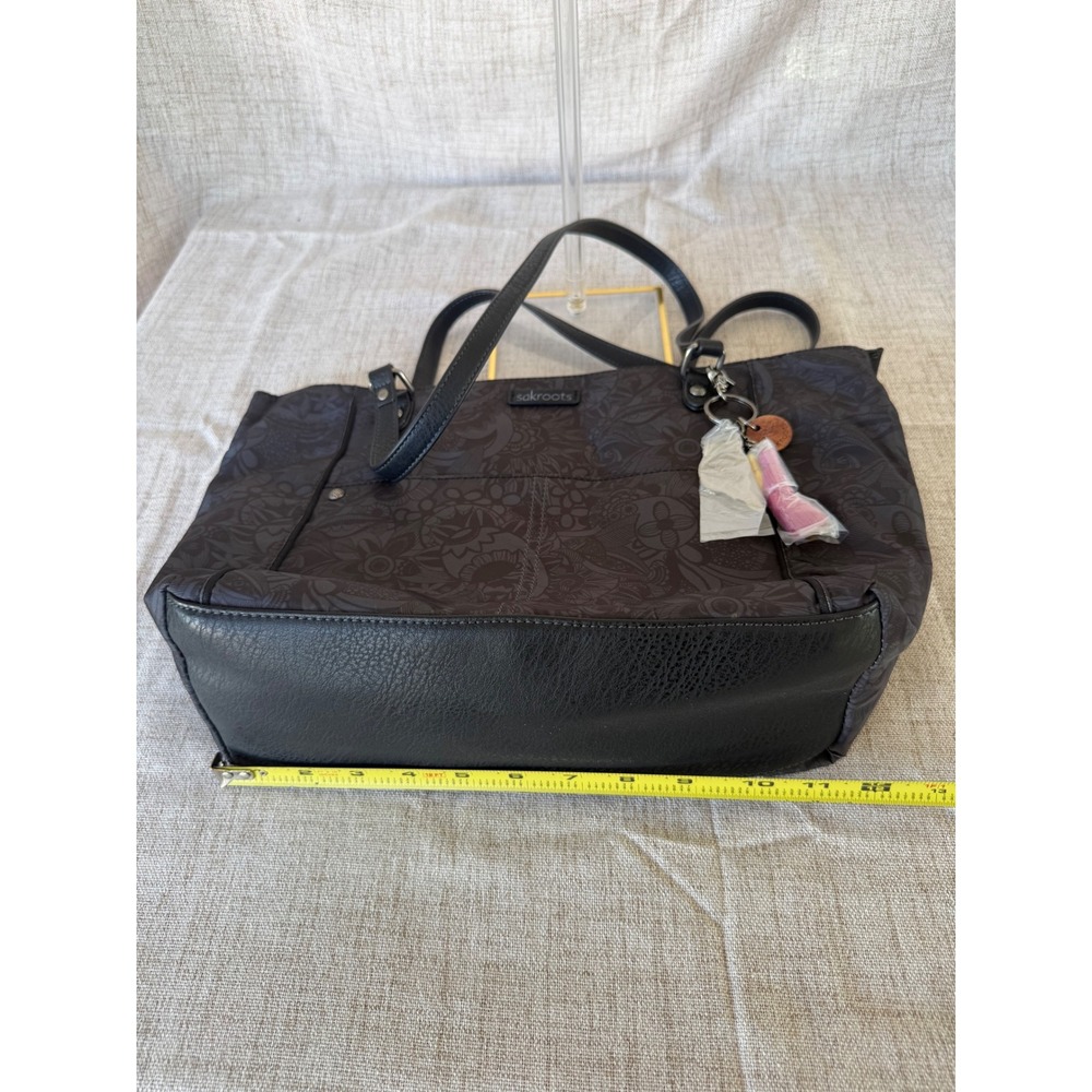Sakroots Artist Circle Tote Bag Womens Medium Grey NWT Vegan Repreve Floral - Picture 11 of 12